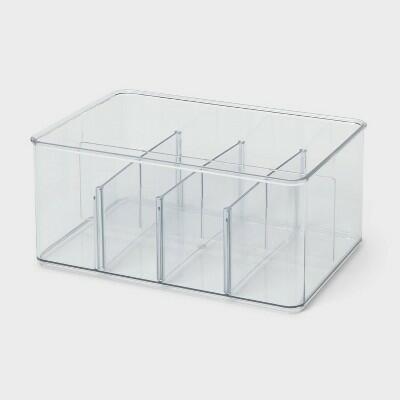 Brightroom Bin Organizer Clear 9x6x4 Inches 30% Recycled PET Material by Deal US