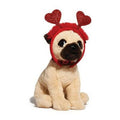 FAO Schwarz 12" Sparklers Plush Pug Toy with Removable Red Heart Boppers by Deal US