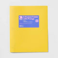 up&up 2 Pocket Plastic Folder with Prongs Yellow Polypropylene 50 Sheet Capacity by Deal US