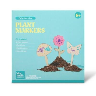 Mud Puddle Society Plant Markers Garden Art Kit Wood 12 Pack by Deal US