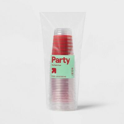 up&up Disposable Clear Stripe Cups 18oz 30ct Holiday Drinkware by Deal US