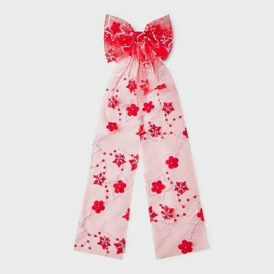 Americana Star Flower Long Hair Bow Barrette Red White Blue Patriotic by Deal US