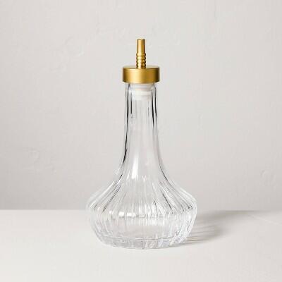 Hearth & Hand Glass and Brass Bitter Dispenser Clear Zinc Alloy Silicone by Deal US