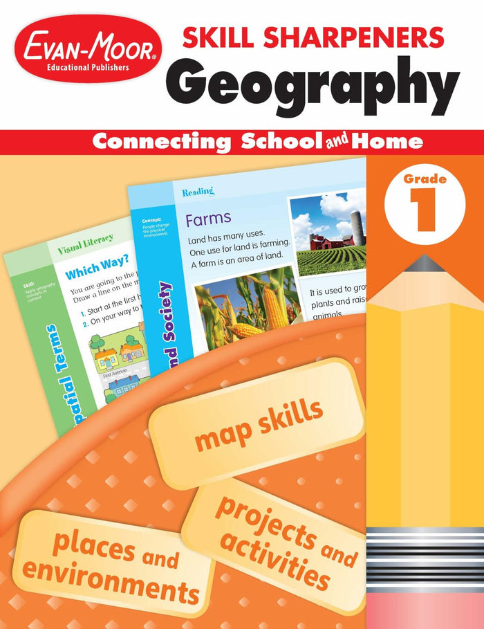Evan-Moor Skill Sharpeners Geography Workbook Grade 1 Paperback by Deal US