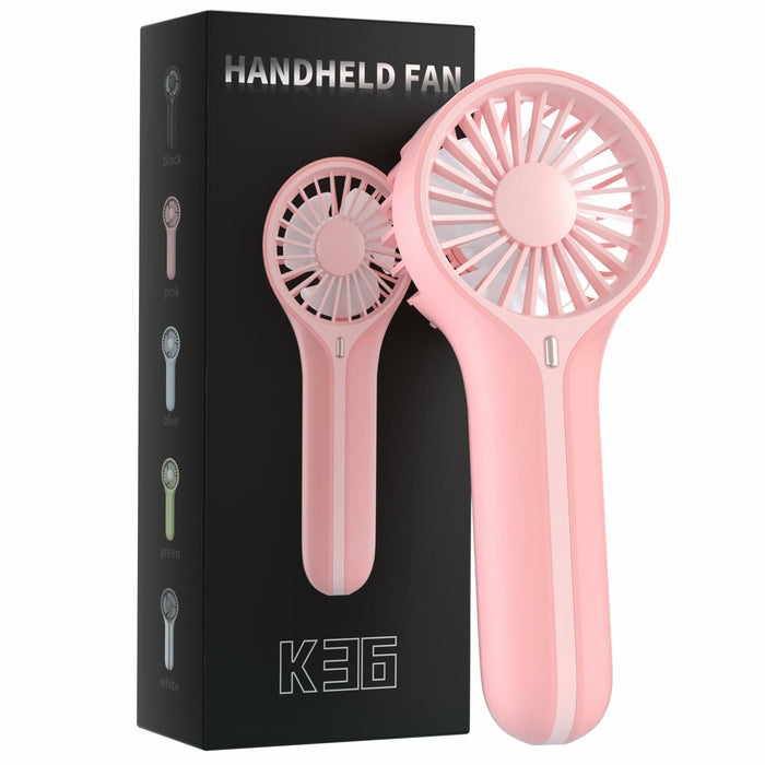 BDXXJ Pink Mini Handheld Fan USB Rechargeable with Base Portable by Deal US