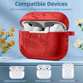 Odbeai AirPods Pro 2nd Gen Case Flower Engraved Soft Silicone Blue Cover by Deal US