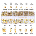 Nail Rhinestones Champagne Gold 1130pcs Flat Back 12 Grids DIY Craft by Deal US