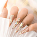 Nail Rhinestones Champagne Gold 1130pcs Flat Back 12 Grids DIY Craft by Deal US