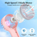 BDXXJ Pink Mini Handheld Fan USB Rechargeable with Base Portable by Deal US