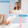 BDXXJ Pink Mini Handheld Fan USB Rechargeable with Base Portable by Deal US