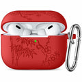 Odbeai AirPods Pro 2nd Gen Case Flower Engraved Soft Silicone Blue Cover by Deal US