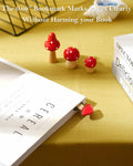 GIHOP Leather Mushroom Bookmarks 3 PCS Blue Green Yellow Handmade Cute by Deal US