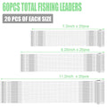 KINBOM Fishing Leaders 60pcs Steel Wire Line w/ Swivel Buckles Silver by Deal US