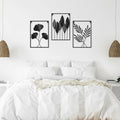 [Like New] KHJCXS Black Metal Leaf Wall Art Decor Modern Minimalist 3pcs by Deal US
