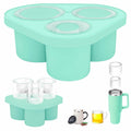 Azooken Silicone Ice Cube Tray with Lid & Bin for 30-40oz Tumbler Blue 3 Pcs by Deal US