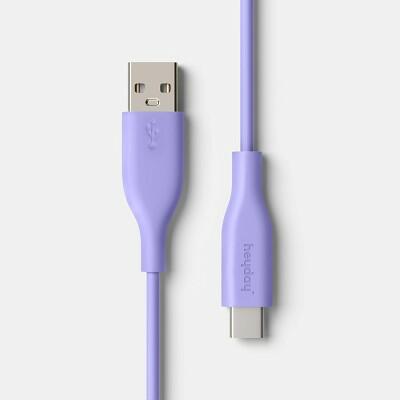 heyday 6' USB A to USB C Silicone Cable Purple A+C Cord by Deal US