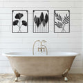 [Like New] KHJCXS Black Metal Leaf Wall Art Decor Modern Minimalist 3pcs by Deal US