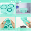 Azooken Silicone Ice Cube Tray with Lid & Bin for 30-40oz Tumbler Blue 3 Pcs by Deal US