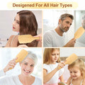 Arshray Bamboo Paddle Hair Brush Stainless Steel Teeth All Hair Types by Deal US