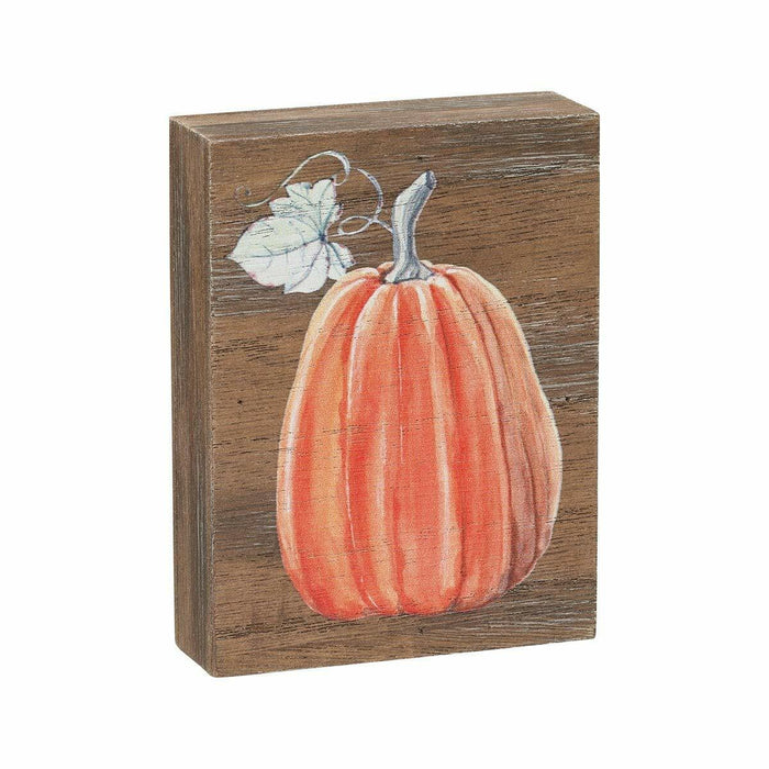 [Like New] Collins Painting Mini Fall Wood Block Sign Tall Pumpkin Rustic Decor by Deal US