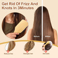 Arshray Bamboo Paddle Hair Brush Stainless Steel Teeth All Hair Types by Deal US