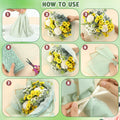 Qilery 334 Pc Flower Wrapping Paper Waterproof Floral Butterfly White Green by Deal US