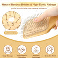 Arshray Bamboo Paddle Hair Brush Stainless Steel Teeth All Hair Types by Deal US