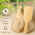 Arshray Bamboo Paddle Hair Brush Stainless Steel Teeth All Hair Types by Deal US