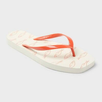 Shade & Shore Palmer Sardine Women's Square Toe Flip Flops Orange Size 11 by Deal US
