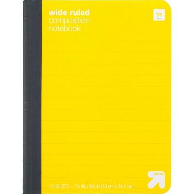up&up Wide Ruled Yellow Composition Notebook 7.5x9.75 70 Pages Hard Cover by Deal US