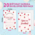 EXW 4x6 Birthday Invitations Berry Strawberry Pink Floral 20 Pcs Modern by Deal US
