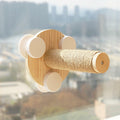 Pialouge Wooden Cat Stairs with Suction Cups 3-Level Log Color Ladder by Deal US