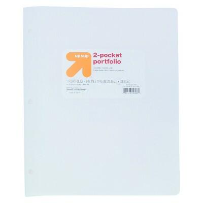 up&up 2 Pocket Plastic Folder White Durable Office School Supply by Deal US