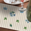 Hamiutci Easter Table Runner 13x72in Blue Bunny Floral Spring Decor by Deal US