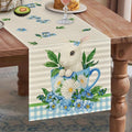 Hamiutci Easter Table Runner 13x72in Blue Bunny Floral Spring Decor by Deal US