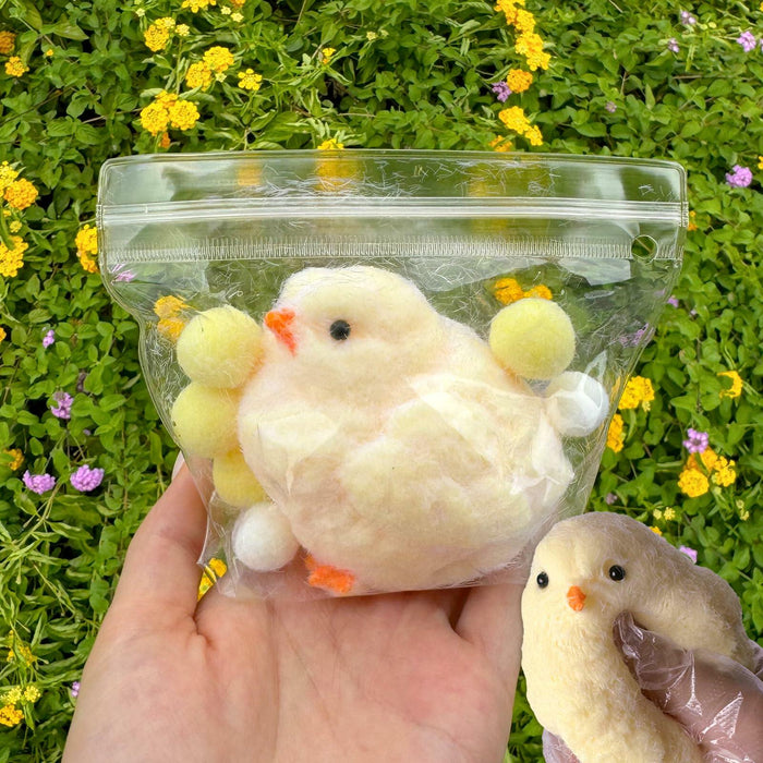 Gberlczz Handmade Chicken Squishy Stress Reliever Fuzzy Yellow Toy 3.52oz by Deal US