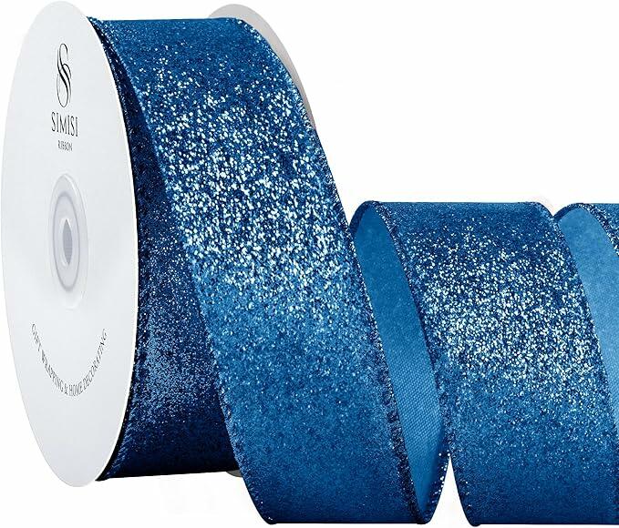 Meseey Glitter Ribbon 7/8 Inch x 25 Yards Sparkle Ribbon for Homecoming Mums by Deal US