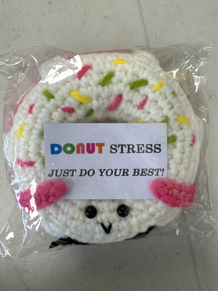 RQWZBCHX Handmade Crochet Donut Stress Toy Pink Cute Motivational Gift by Deal US