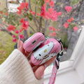 LZHZXM Cute Hello Cartoon Cat TPU Case with Pink Kawaii Lanyard Keychain by Deal US