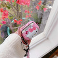 LZHZXM Cute Hello Cartoon Cat TPU Case with Pink Kawaii Lanyard Keychain by Deal US