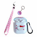 LZHZXM Hello Cartoon Cat TPU Case with Pink Lanyard Keychain Transparent by Deal US