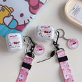 LZHZXM Hello Cartoon Cat TPU Case with Pink Lanyard Keychain Transparent by Deal US