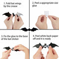 Finduat 81 Pcs Halloween Bat Wall Decor Black PVC 3D Stickers by Deal US