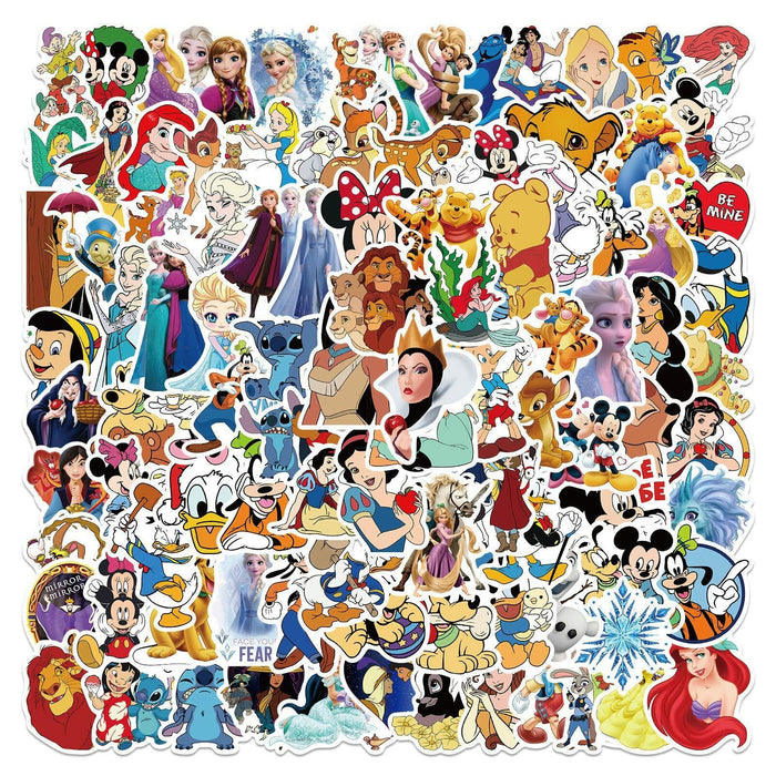 WDWLL 100 Cute Cartoon Vinyl Stickers for Laptop Skateboard Water Bottles by Deal US