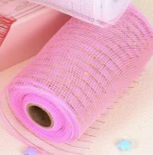 PATIKIL Decorative Mesh Ribbon Roll 5.9in x 10yd Pink 2pcs Classic Style by Deal US