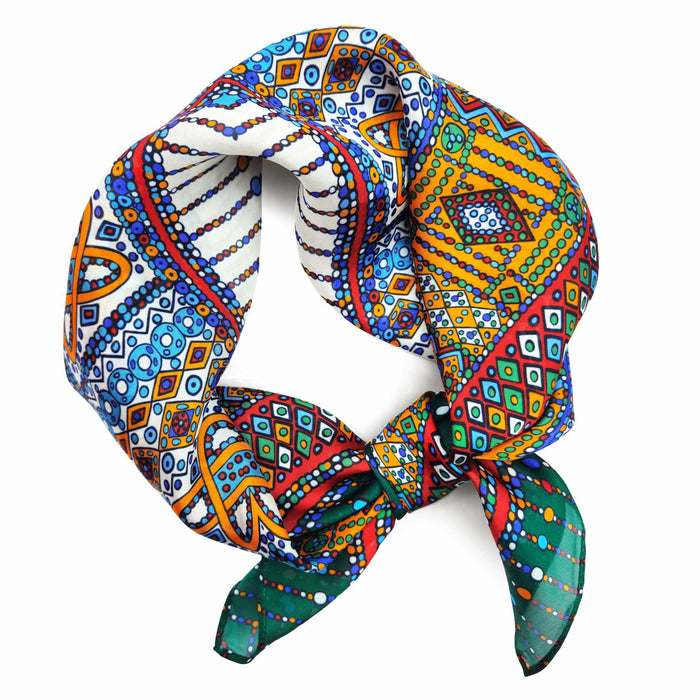 MONGGIL Satin Silky Scarf Pattern Print Neck Scarf Lightweight 27x27 inches by Deal US