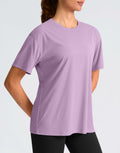 G Gradual Women's Loose Fit Short Sleeve Workout Shirt Hyacinth Purple Size M by Deal US