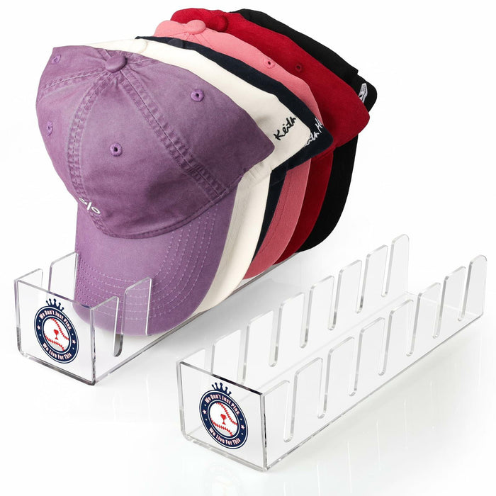 Donkiyana Acrylic Baseball Cap Hat Stand Organizer 14 Caps 2 Pcs Clear by Deal US