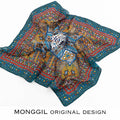 MONGGIL Satin Silky Scarf Pattern Print Neck Scarf Lightweight 27x27 inches by Deal US