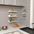 Lyeasw 16in White Floating Wall Shelves Set of 5 with Lip for Kitchen Bath by Deal US